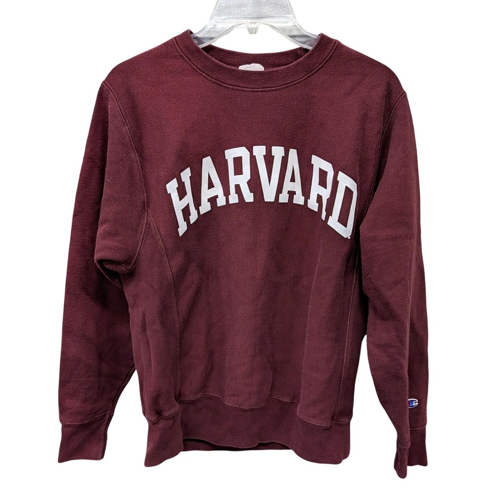 Vintage Champion Reverseβ Weave Harvard Sweatshirt Maroon Burgundy Y2K- Small